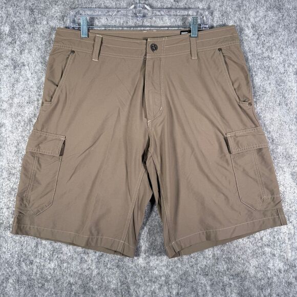 Kuhl Shorts Mens Size 34 Beige Cargo Pockets Outdoor Trail Hike - Picture 1 of 13